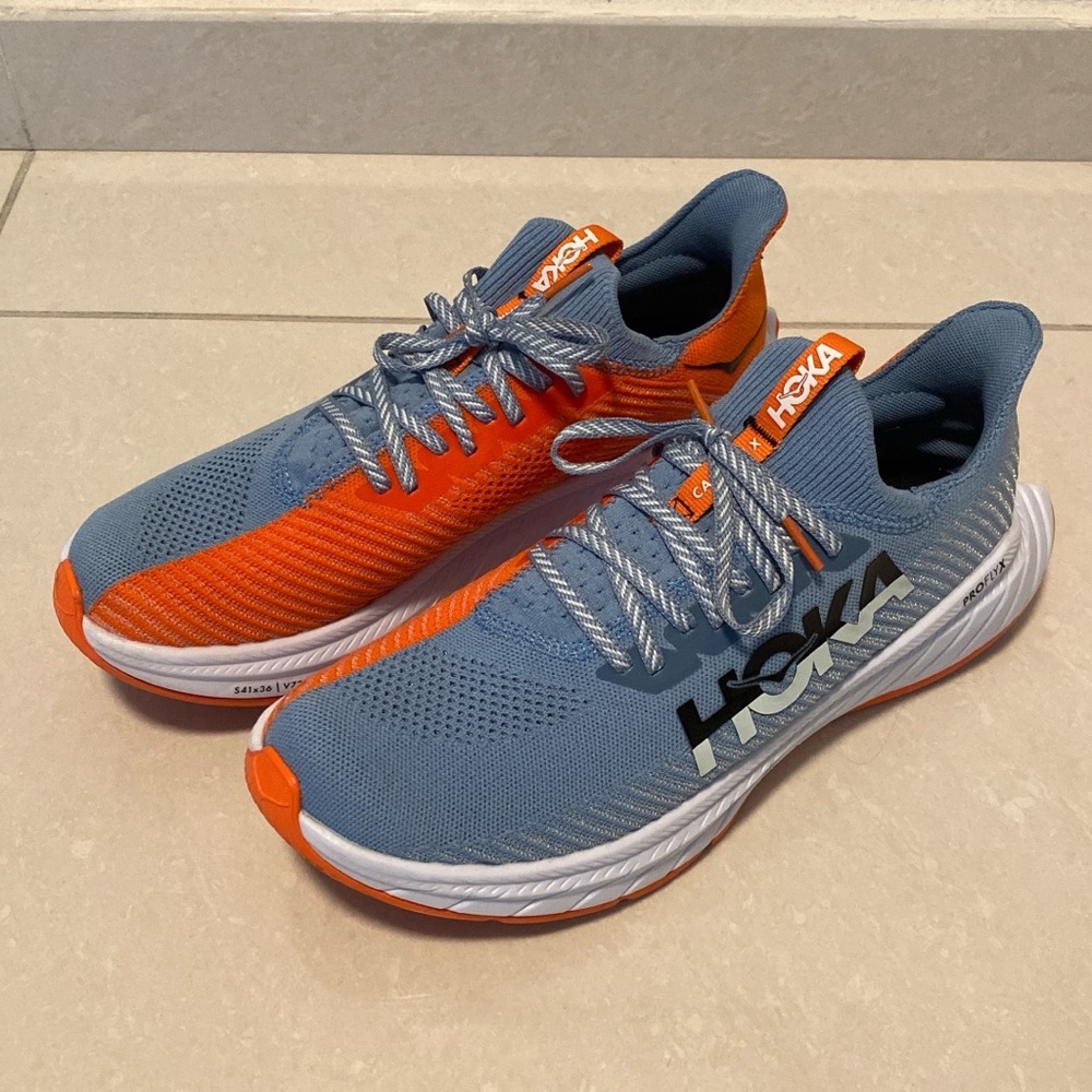 HOKA Carbon X3 Grey and Orange